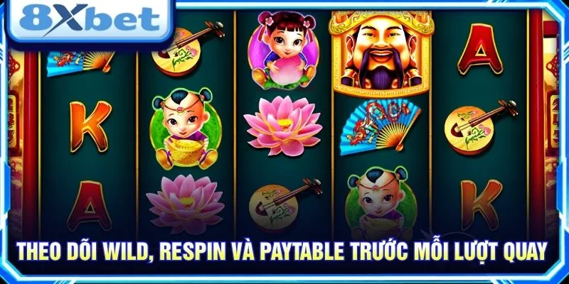 Theo dõi Wild, Respin và paytable trước mỗi lượt quay